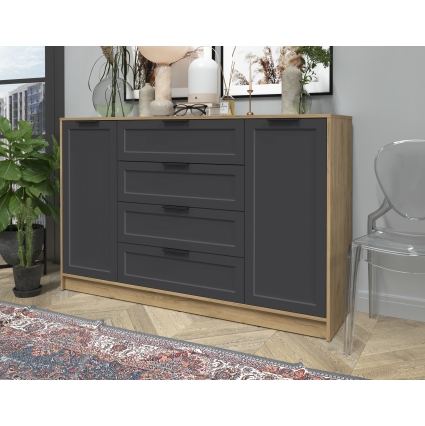 Тумба Тренд КТ-Т160 (Дуб золотой ЛДСП/ Пепел ЛМДФ) Ш1600 В1020 Г451